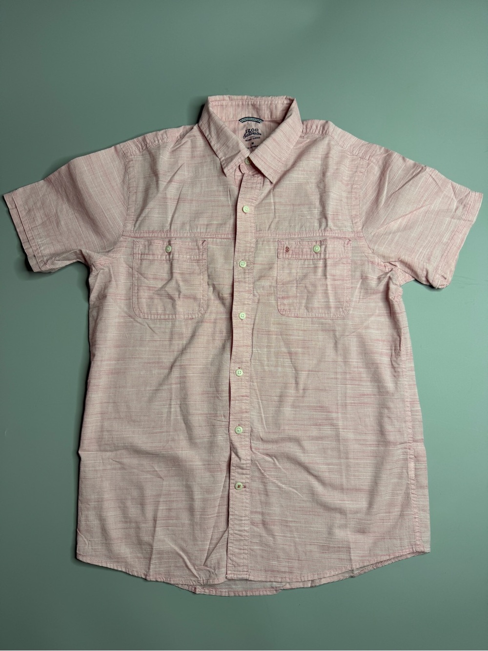 Izod Men's Short-Sleeve Button-Down Shirt - Light Pink